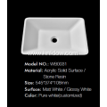 Modern pure acrylic square countertop washbasin for hotel